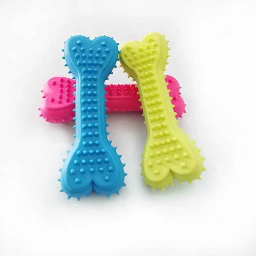1/3pcs Pet Bone Shaped Dog Chew Toys Teeth Cleaning Chew Toys, Dog Rubber Toothbrush Stick Chew Toys For Training