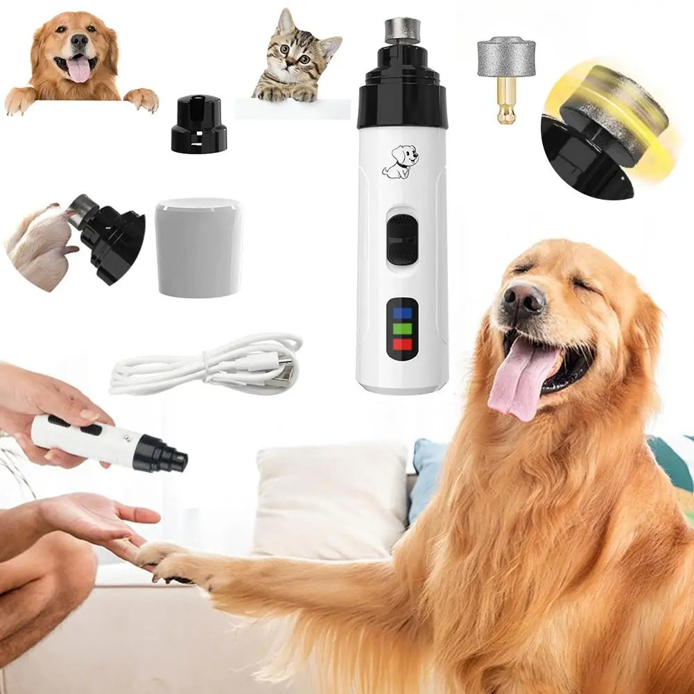 M1 Silent Pet Nail Grinder, 50DB Quiet,1.5H Charge for 8H Use, Interchangeable Heads, ABS Material, for Cats & Dogs of All Sizes