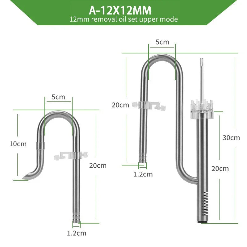 ZRDR Fish Tank Filter Tube Filter Aquarium External 304 Stainless Steel Inlet and Outlet Oil Removal Film Filter Accessories