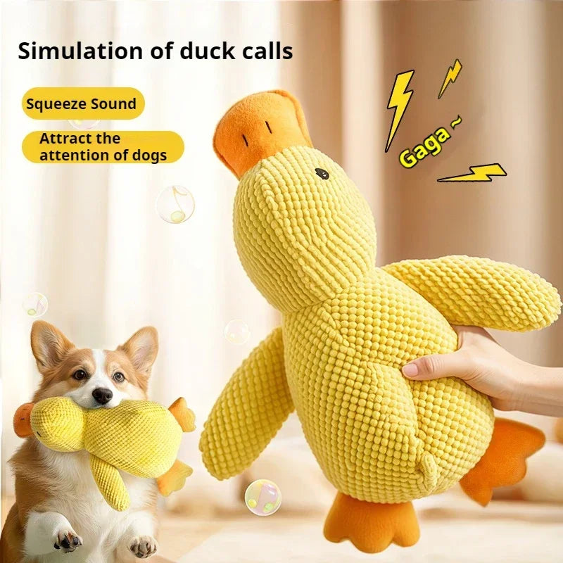 Dog Toy Plush Companion Sleeping Duck Bite Resistant Teeth Grinding Sound Relief Duck Sound Relieve Boredom Cat Pet Toy