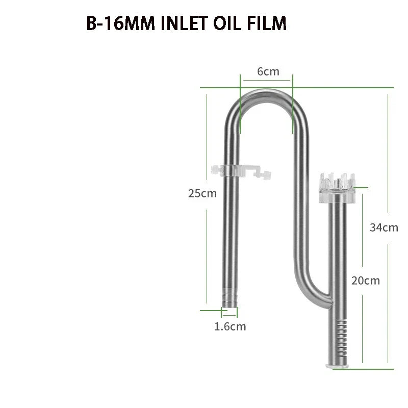 ZRDR Fish Tank Filter Tube Filter Aquarium External 304 Stainless Steel Inlet and Outlet Oil Removal Film Filter Accessories