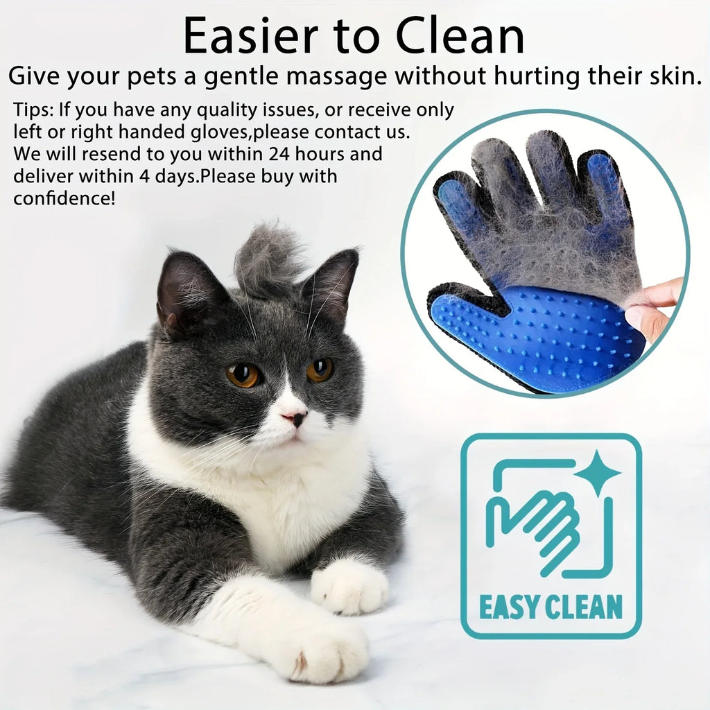 Pet Grooming Gloves 2pcs | Silicone Hair Removal and Massage Gloves, Handheld Hair Remover for Cats and Dogs