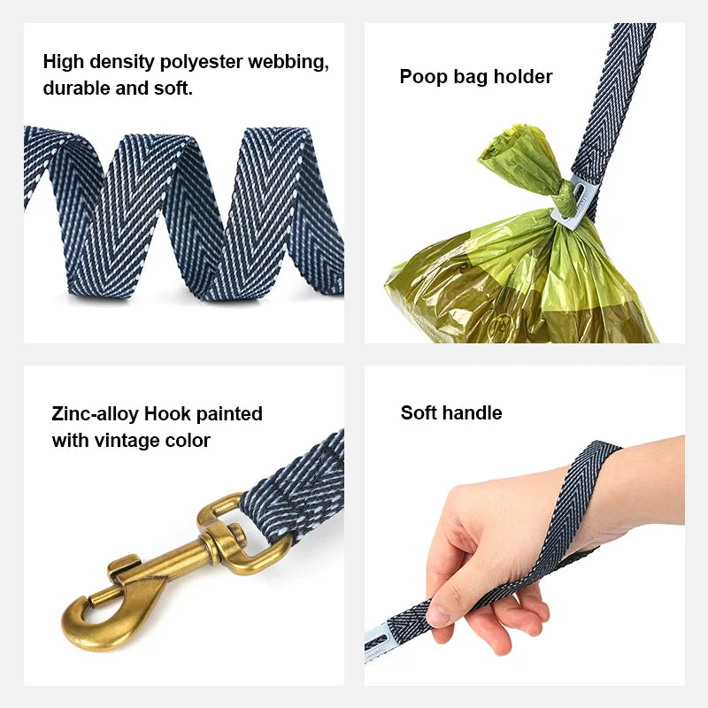 TrueLove Harris Tweed Dog Harness, Leash & Poop Bag Dispenser Set TLH2912