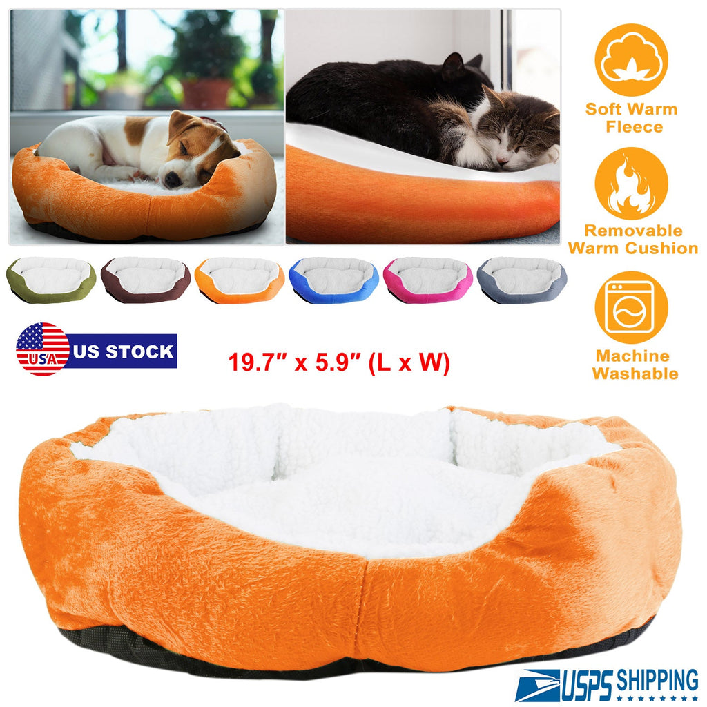 Pet Dog Bed Soft Warm Fleece Puppy Cat Bed Dog Cozy Nest Sofa Bed Cushion For S/M Dog