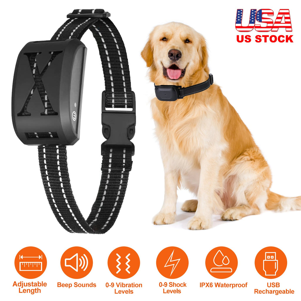 Electric Dog Collar Receiver Anti-Bark Dog Deterrent Training Collar with Beep Vibration Shock Modes for Dog Fence System