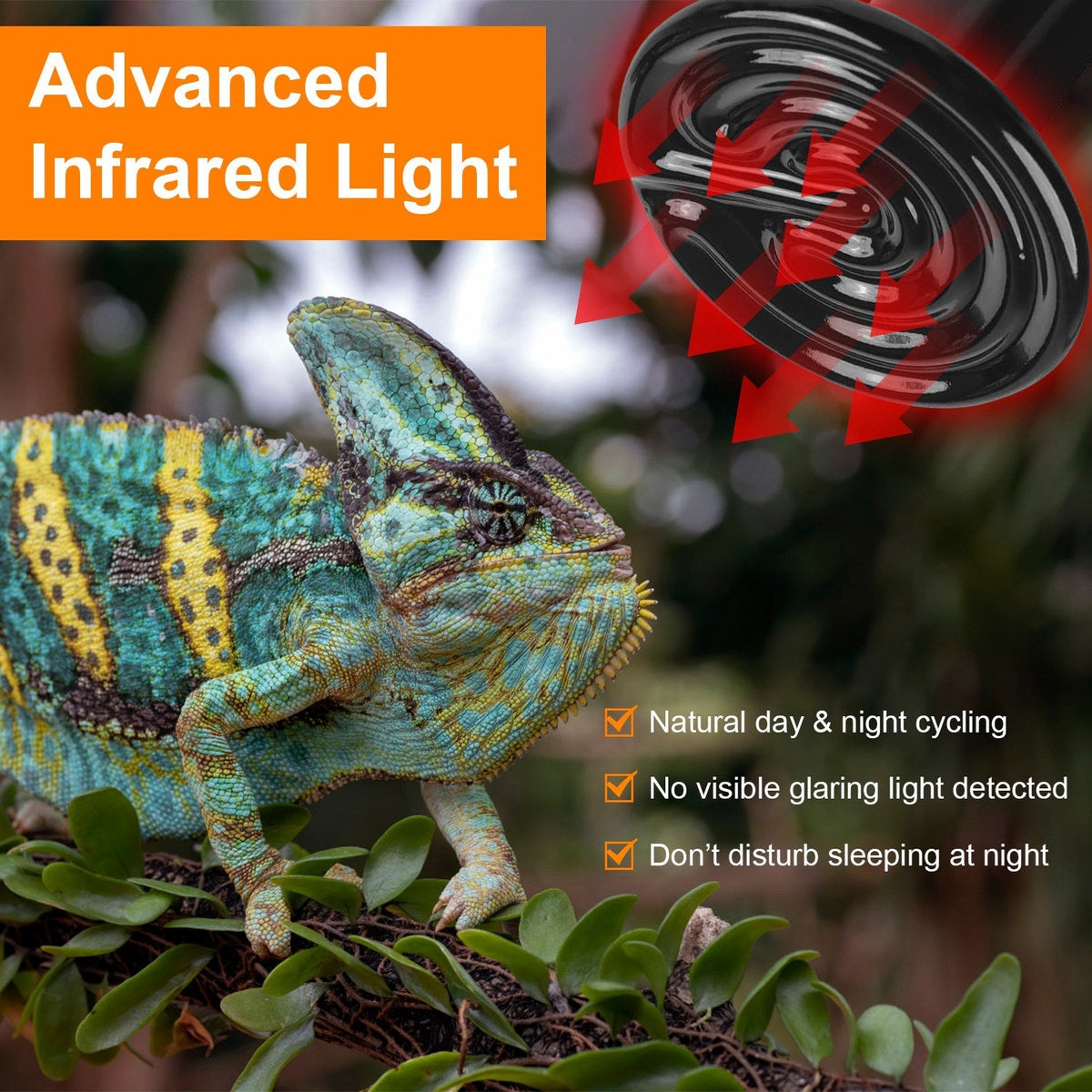 2Pcs Ceramic Heat Lamp 150W Infrared Reptile Heat Lamp No Light Emitting For Pet Brooder Incubator Reptile Lizard Turtle Snake Terrarium