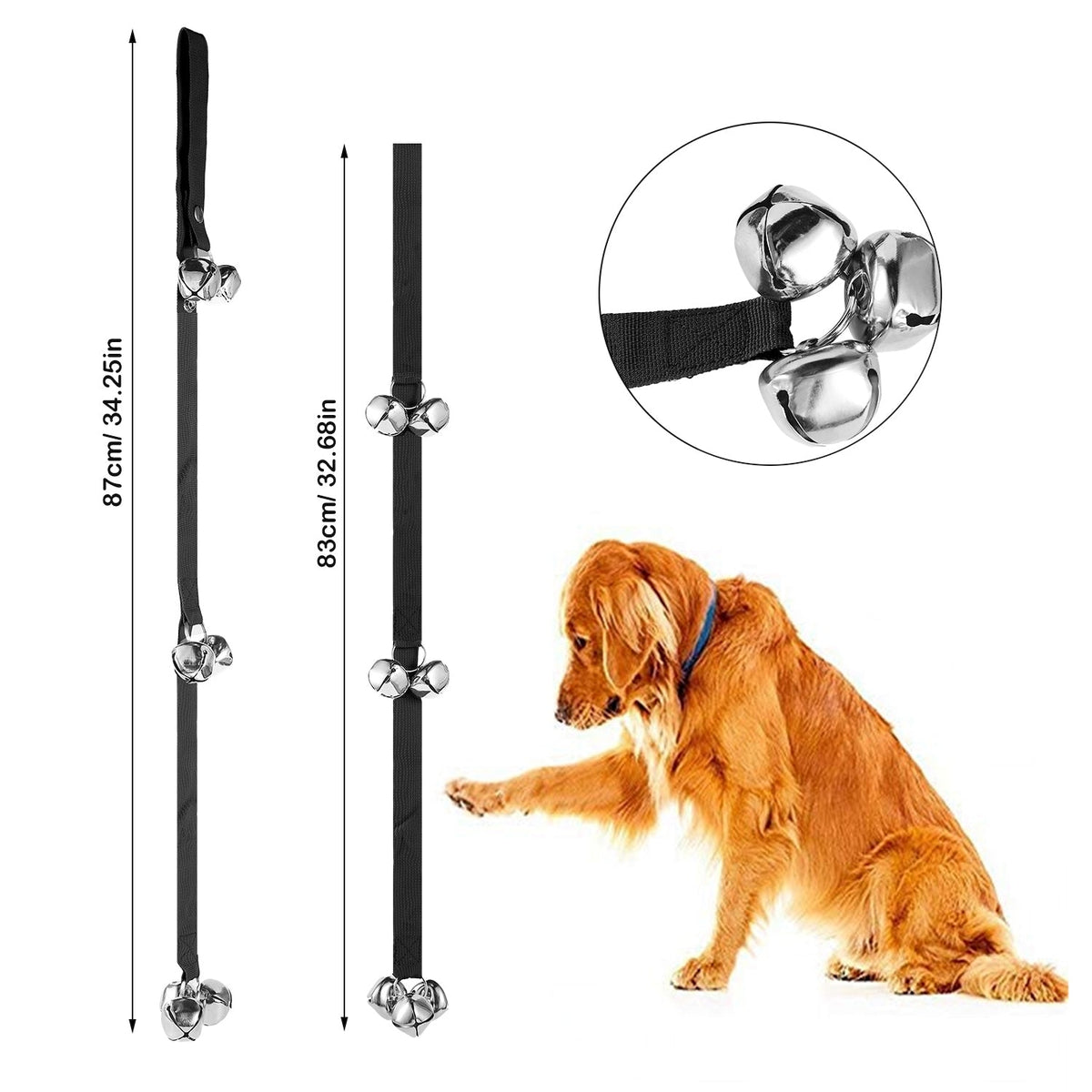 Dog Doorbells Adjustable Pet Doorbells Dog Potty Bells for Dog Training 7 Extra Large Loud 1.4Ó DoorBells