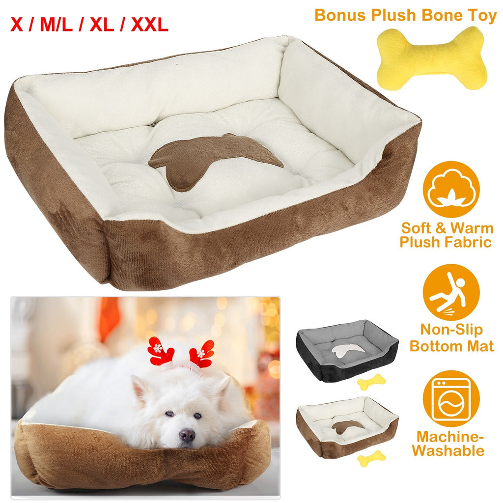 Pet Dog Bed Soft Warm Fleece Puppy Cat Bed Dog Cozy Nest Sofa Bed Cushion Mat For S/M Dog