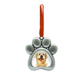 Paw Shaped Pet Picture Holiday Ornament, Silver, Christmas