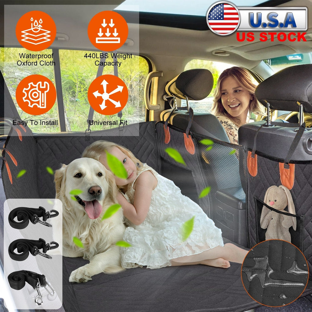 Waterproof Dog Car Seat Cover Hammock with Mesh Window