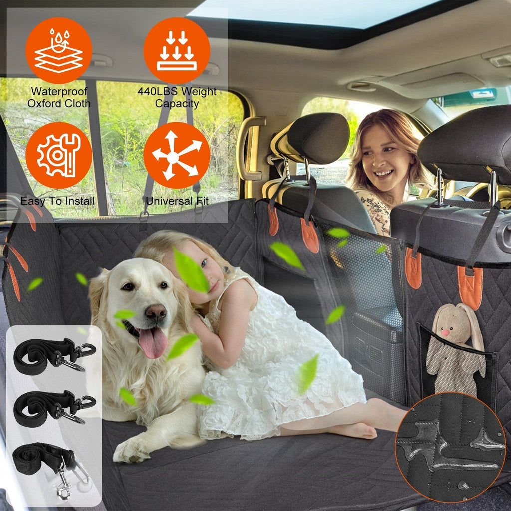 Waterproof Dog Car Seat Cover Hammock with Mesh Window