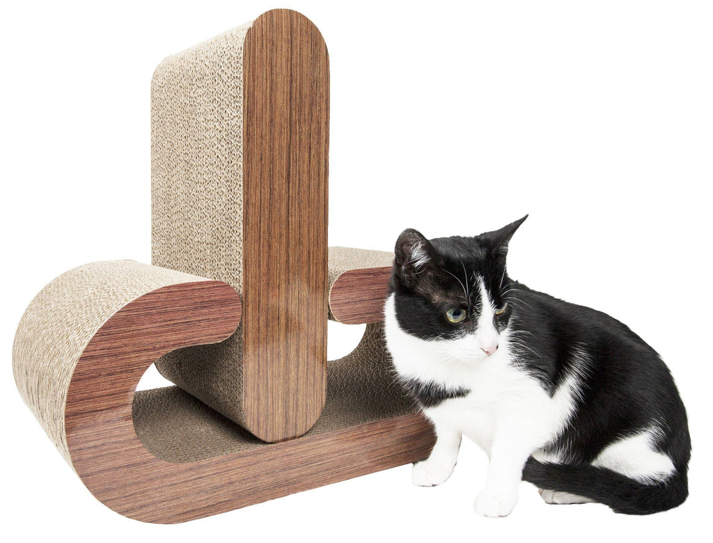 Pet Life ® 2-In-1 'Pill Shaped' Premium Quality Modular Kitty Cat Scratcher Lounger Lounge with Catnip