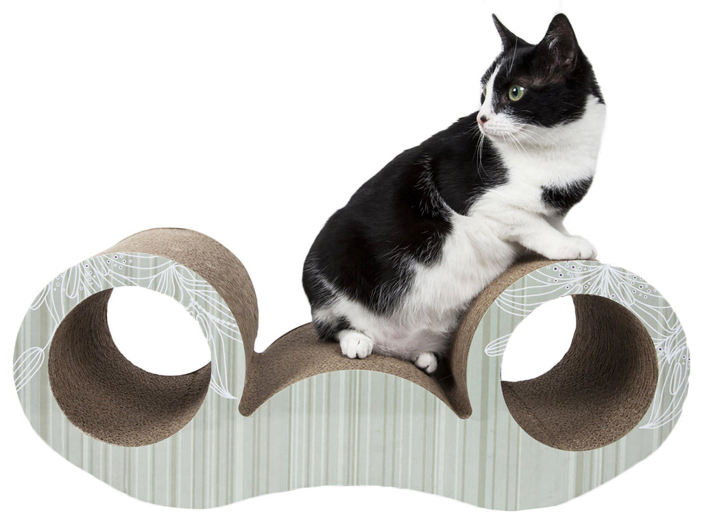 Pet Life ® 'Binocular' Premium Quality Kitty Cat Scratcher Lounger Lounge with Catnip