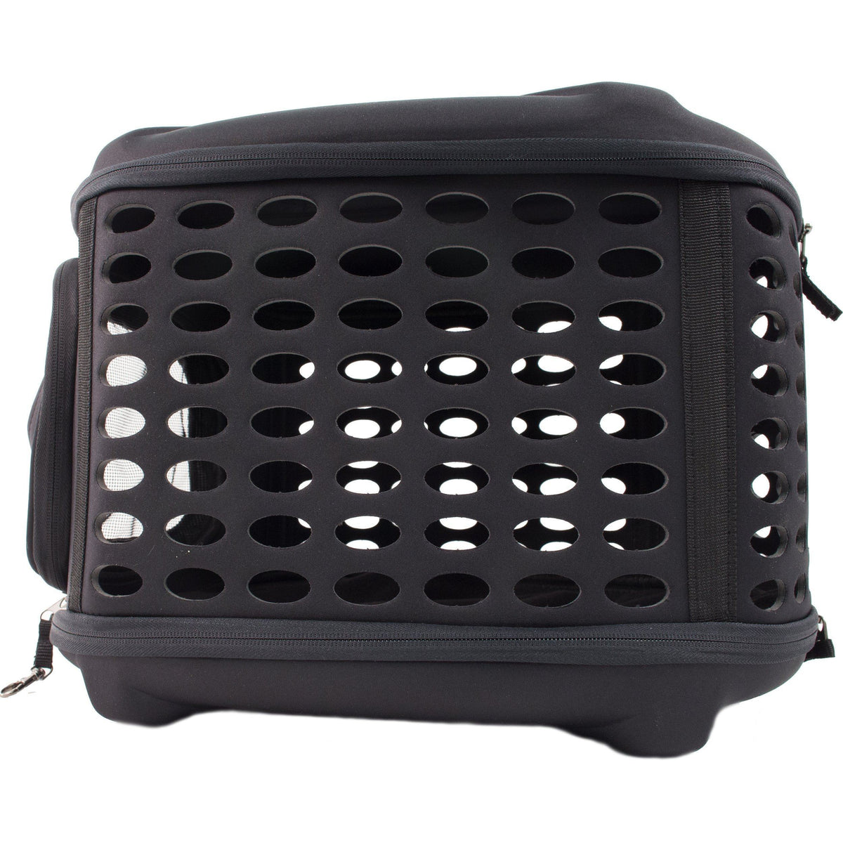 Pet Life ® 'Circular Shelled' Perforated Lightweight Collapsible Military Grade Travel Pet Dog Carrier