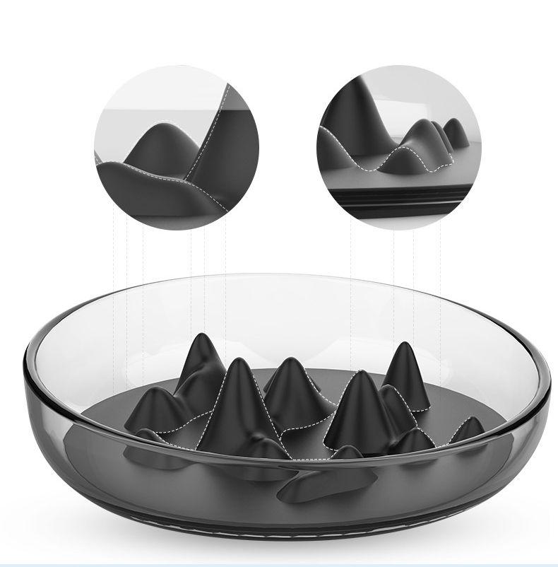 Pet Life ® 'Cirlicue' Mountain Shaped Modern Slow Feeding Pet Bowl