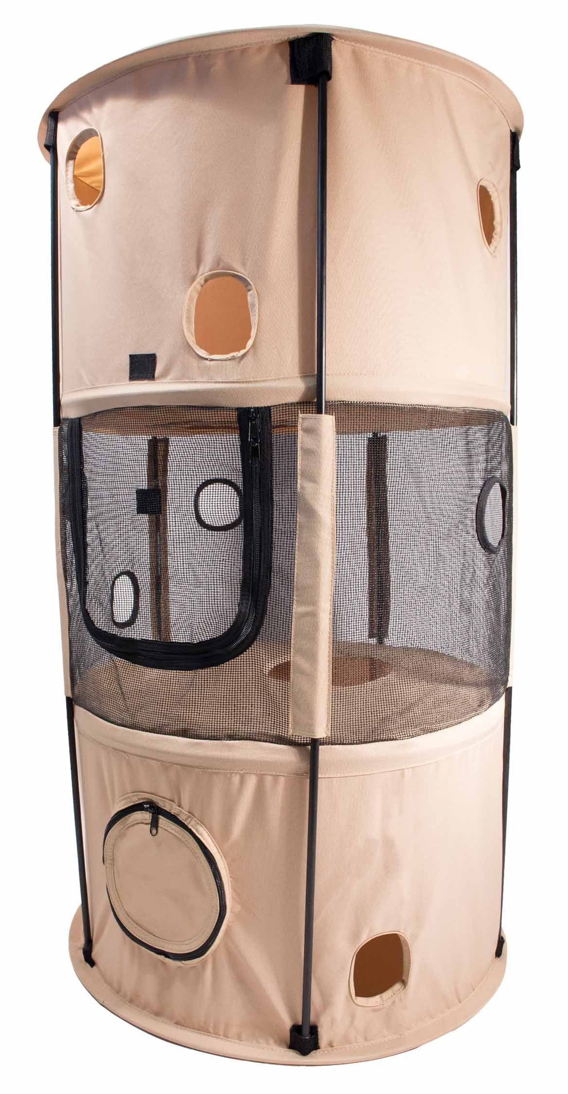 Pet Life ® 'Climber-Tree' Play-Active Travel Collapsible Lightweight Kitty Cat Tree House Lounger