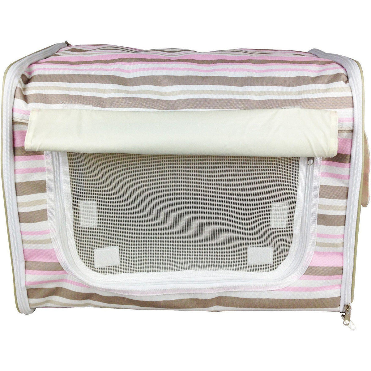 Pet Life ® 'Easy Folding' Zippered Folding Collapsible Wire Framed Lightweight Pet Dog Crate Carrier