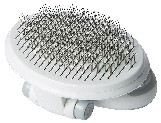 Pet Life ® 'Gyrater' Travel Self-Cleaning Swivel Grooming Slicker Pet Brush