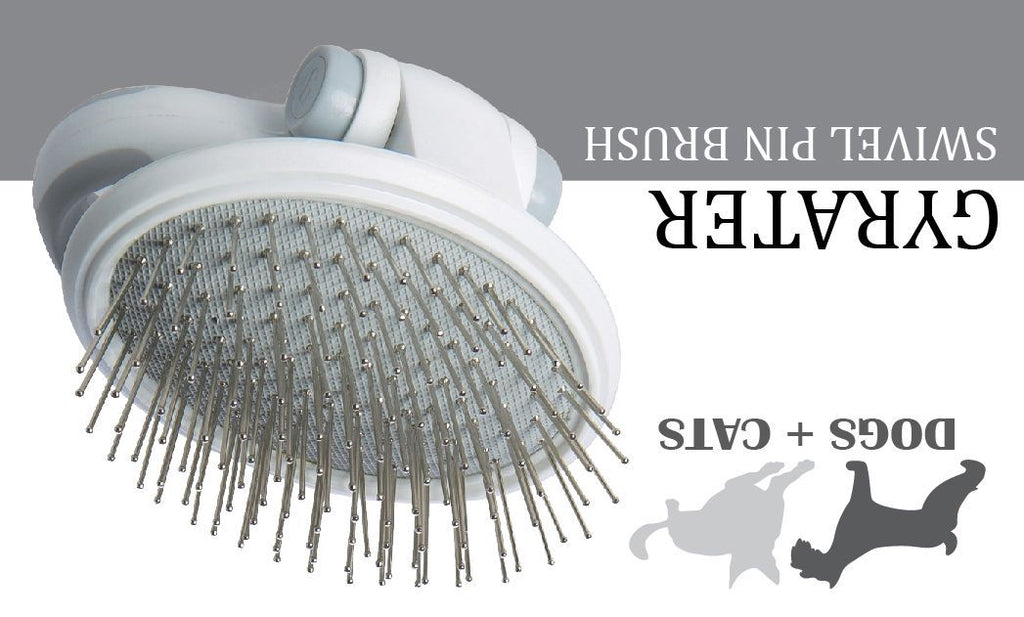 Pet Life ® 'Gyrater' Travel Swivel Pet Grooming Pin Brush