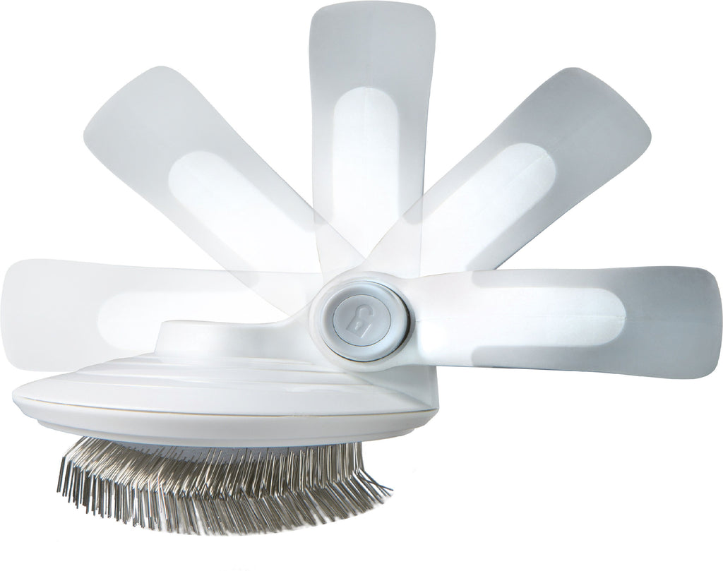 Pet Life ® 'Gyrater' Travel Swivel Pet Grooming Slicker Brush