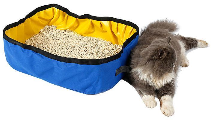 Pet Life ® 'Litter Go' Travel Folding Waterproof Kitty Cat Litterbox and Bath