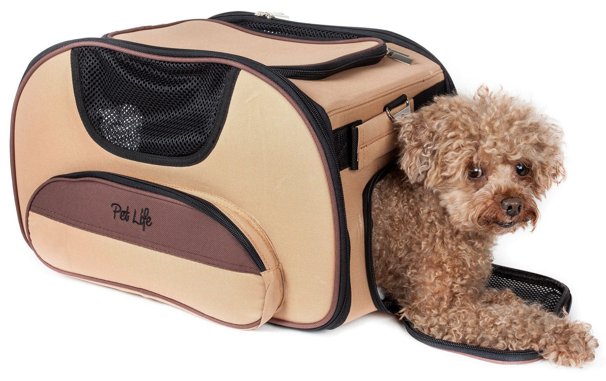 Pet Life ® 'Sky-Max' Airline Approved Designer Sporty Collapsible Travel Fashion Pet Dog Carrier