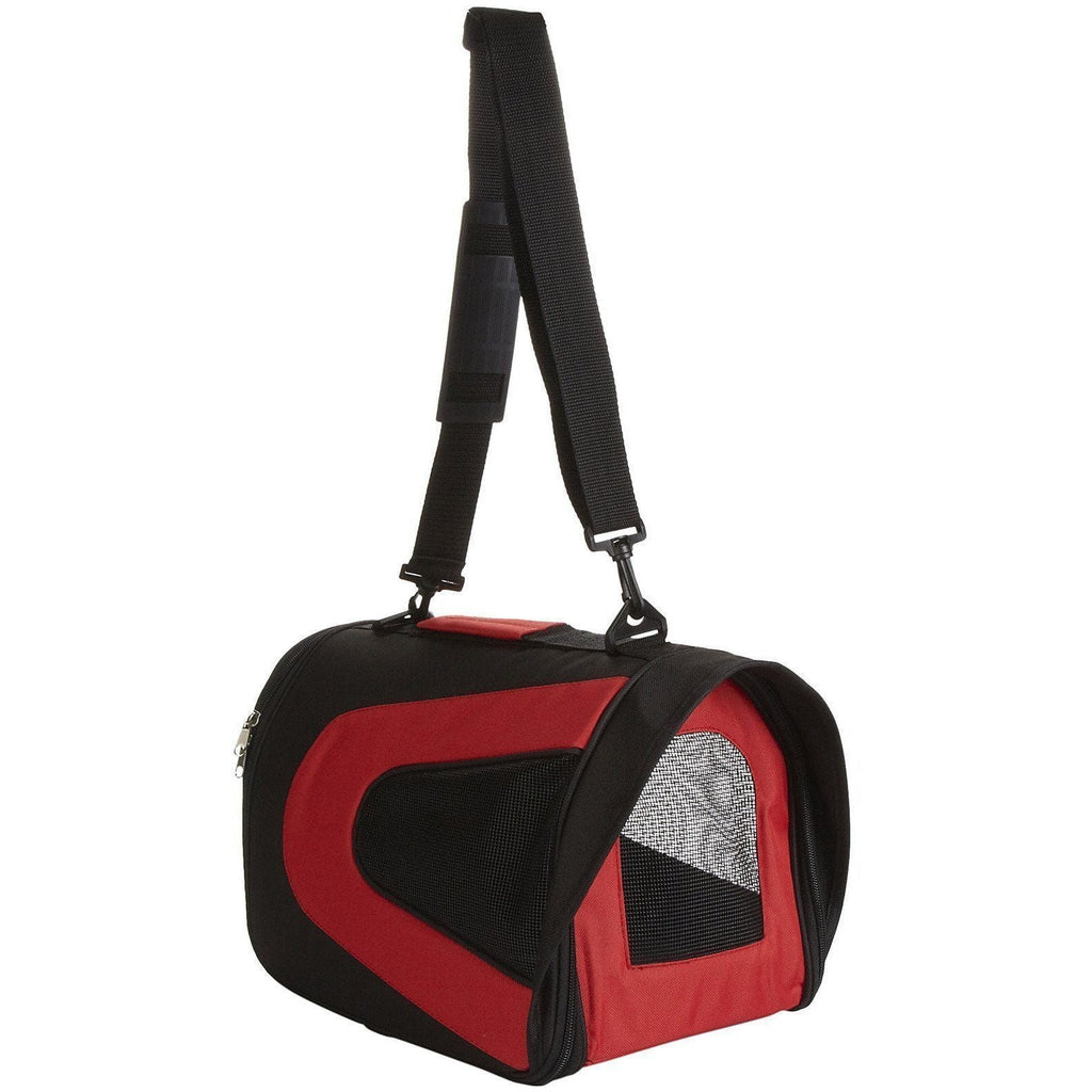 Pet Life ® Sporty Mesh Airline Approved Zippered Folding Collapsible Travel Pet Dog Carrier