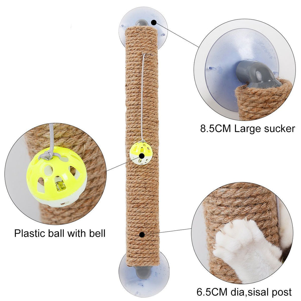 Pet Life ® 'Stick N' Claw' Sisal Rope and Toy Suction Cup Stick Shaped Cat Scratcher