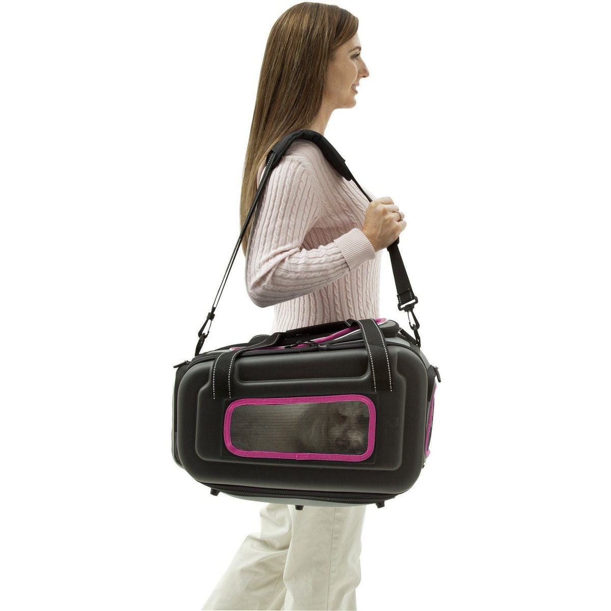 Pet Life ® 'Stow-Away' Airline Approved Ergonomically designed Collapsible Lightweight Travel Pet Dog Carrier