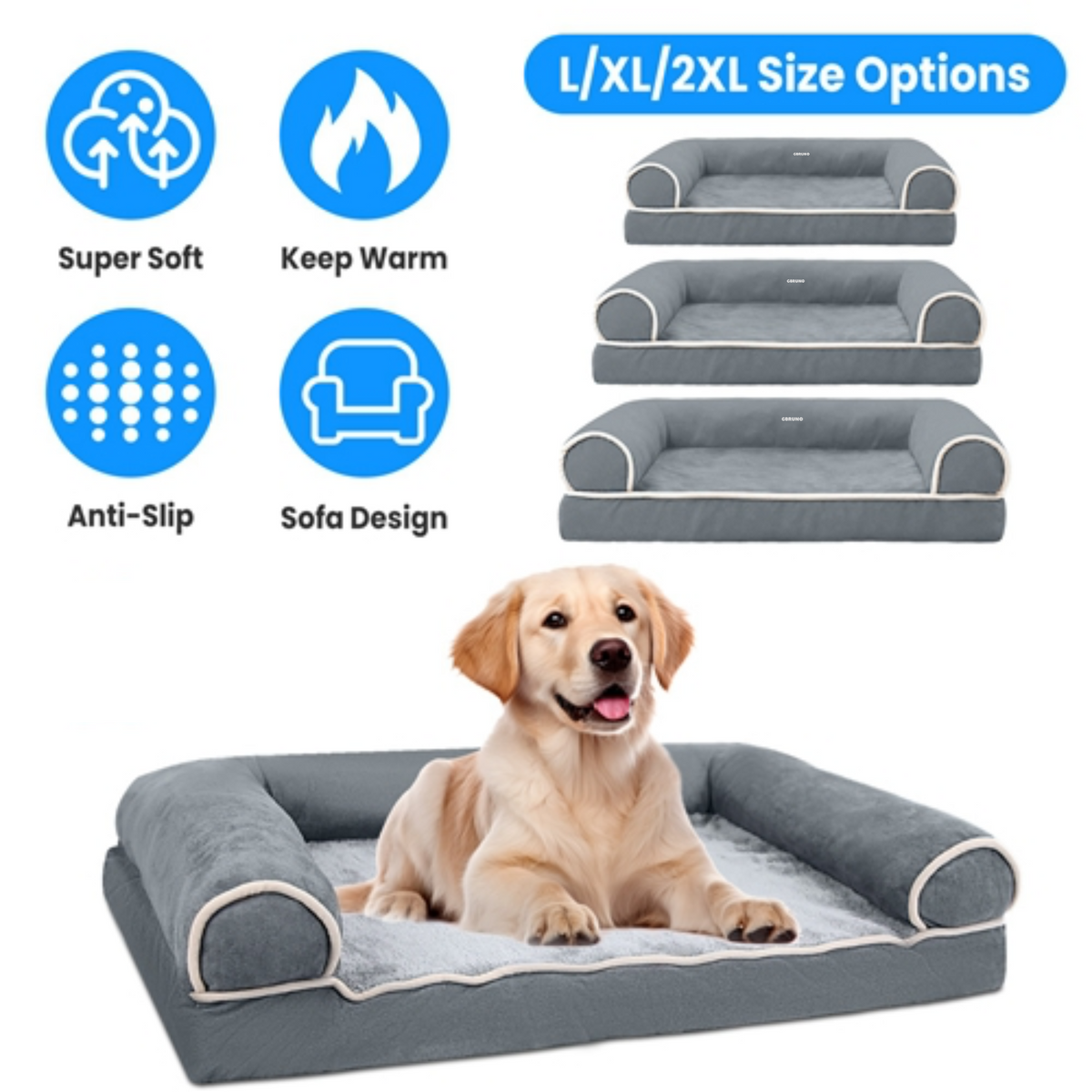 Dog Bed Pet Bed Sofa Dog Couch Pet Cushion Carpet Mattress with Washable and Removable Cover for Medium Large Dogs