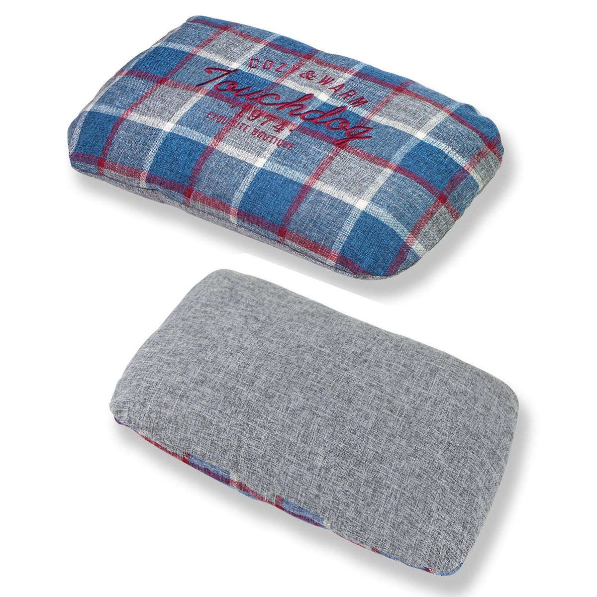 Touchdog 'Archi-Checked' Designer Plaid Oval Dog Bed