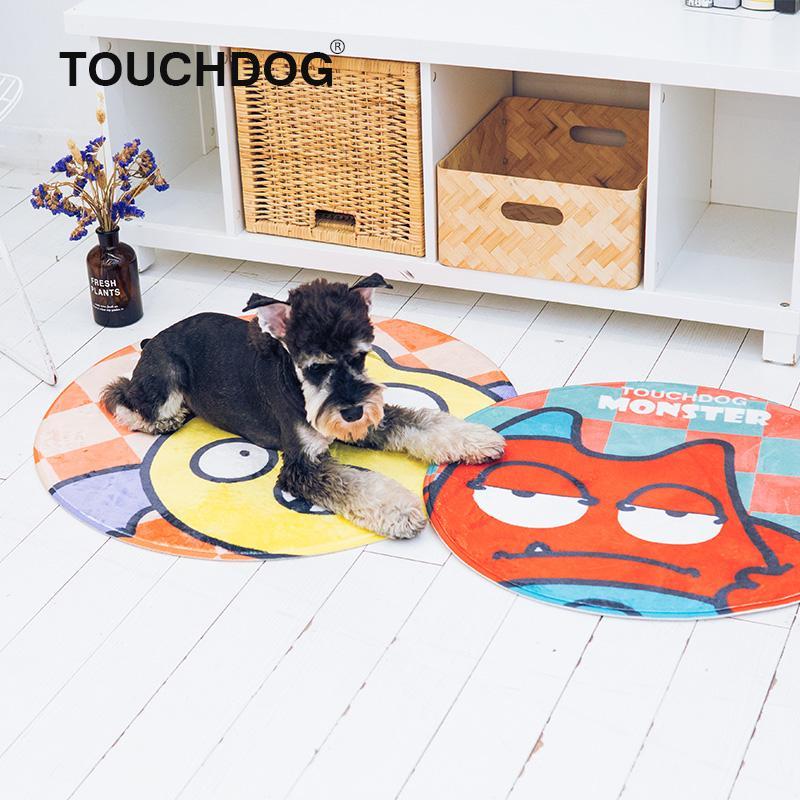 Touchdog Cartoon Three-eyed Monster Rounded Cat and Dog Mat
