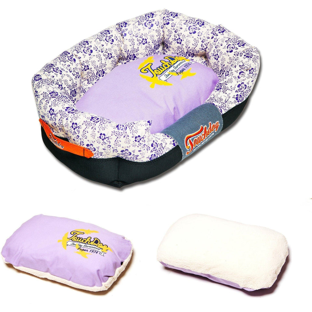Touchdog ® 'Floral-Galoral' Ultra-Plush Rectangular Rounded Designer Dog Bed
