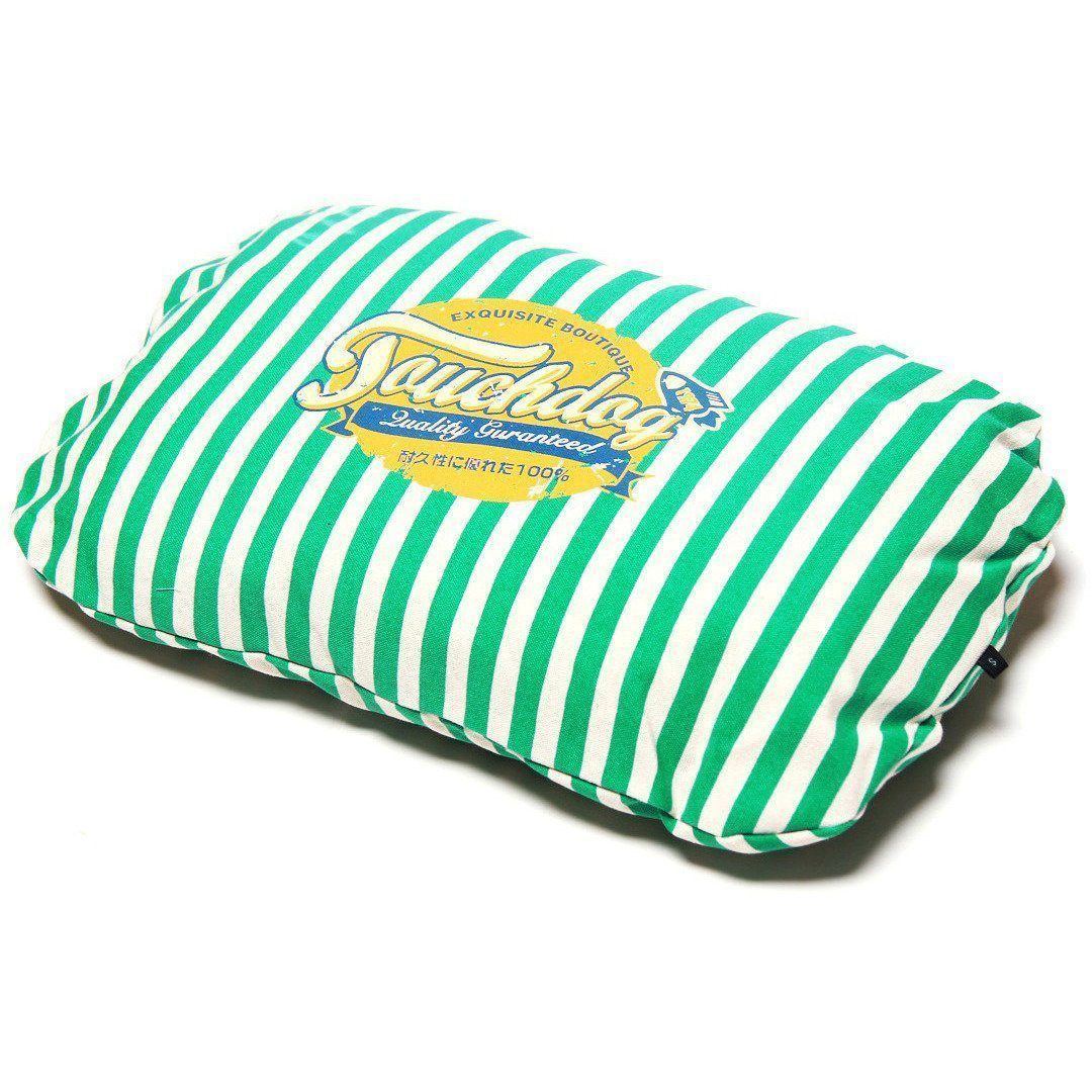 Touchdog ® 'Neutral-Striped' Rectangular Rounded Designer Dog Bed