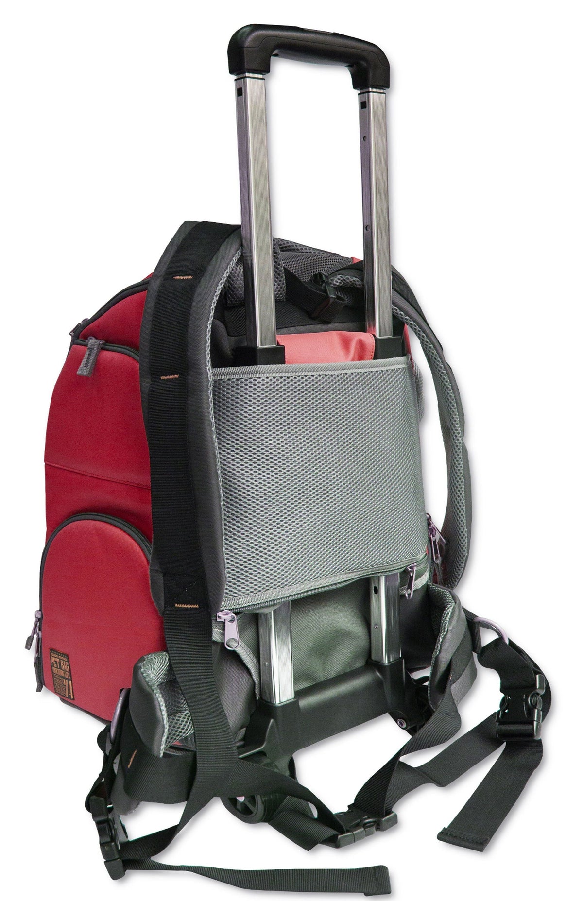Touchdog ® 'Wuffle Duffle' 2-in-1 Wheeled Backpack Sporty Pet Carrier