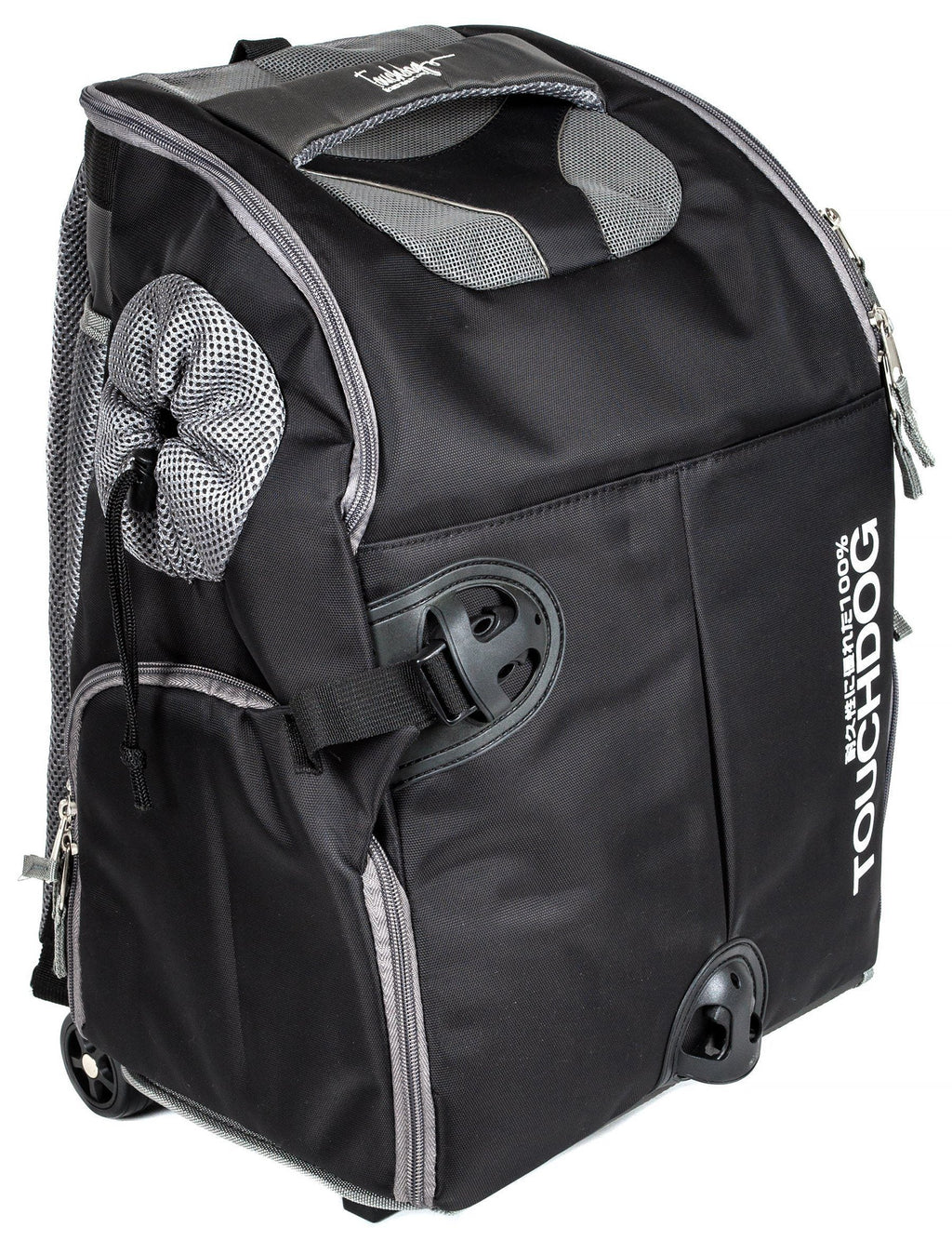 Touchdog ® 'Wuffle Duffle' 2-in-1 Wheeled Backpack Sporty Pet Carrier